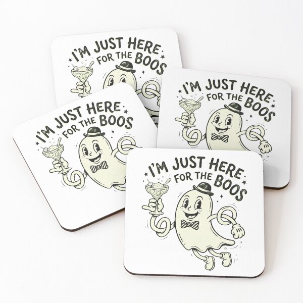 Item preview, I'm Just Here For The Boos - Retro Rubber Hose Ghost designed and sold by AOG-DESIGNS.