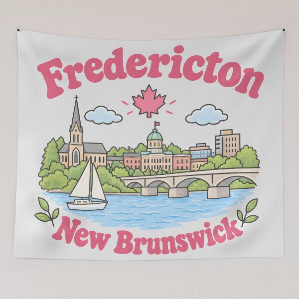 Item preview, Fredericton Canada Cute Pink Kawaii City designed and sold by HowToCanadian.