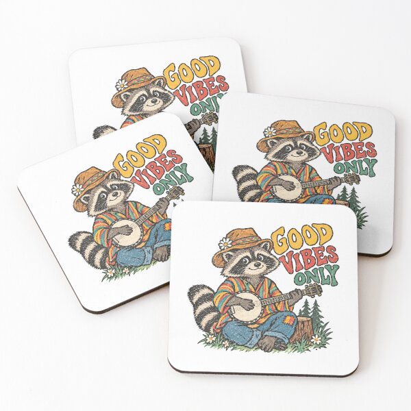 Item preview, Good Vibes Banjo Raccoon designed and sold by TeeARTHY.