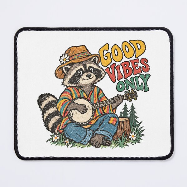 Item preview, Good Vibes Banjo Raccoon designed and sold by TeeARTHY.