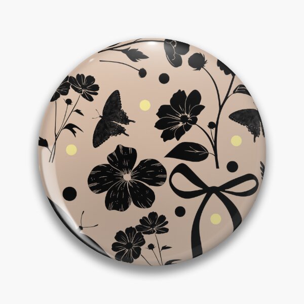 Item preview, Black Botanical Bows & Butterflies – Modern Romantic Floral designed and sold by BigfeetLittlepaws.