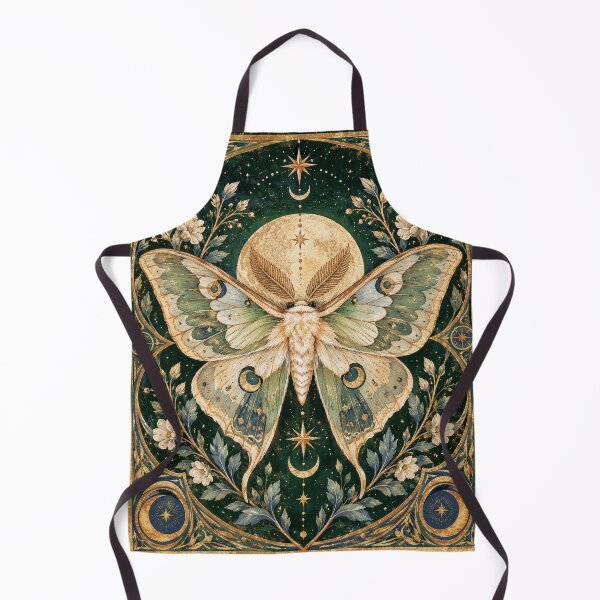 Item preview, Celestial Luna Moth, Vintage Moon And Stars Botanical Art designed and sold by TinyBirdyDesigns.