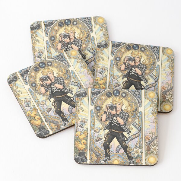 Item preview, Prompto in the style of Alphonse Mucha designed and sold by Solace Sparkles.