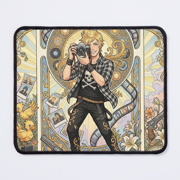 Item preview, Prompto in the style of Alphonse Mucha designed and sold by Solace Sparkles.