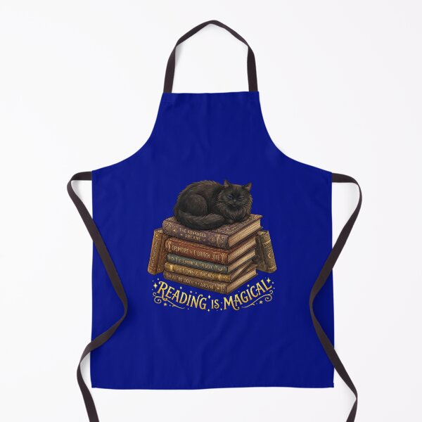 Item preview, Reading Is Magical - Fluffy Black Cat on Spell Books designed and sold by AOG-DESIGNS.