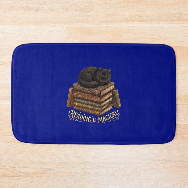 Item preview, Reading Is Magical - Fluffy Black Cat on Spell Books designed and sold by AOG-DESIGNS.