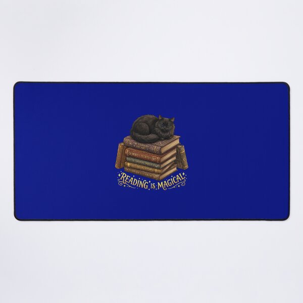 Item preview, Reading Is Magical - Fluffy Black Cat on Spell Books designed and sold by AOG-DESIGNS.