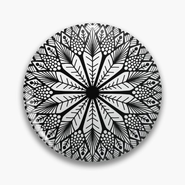 Item preview, Intricate Black and White Circular Henna Mandala designed and sold by FioreDiCiliegio.