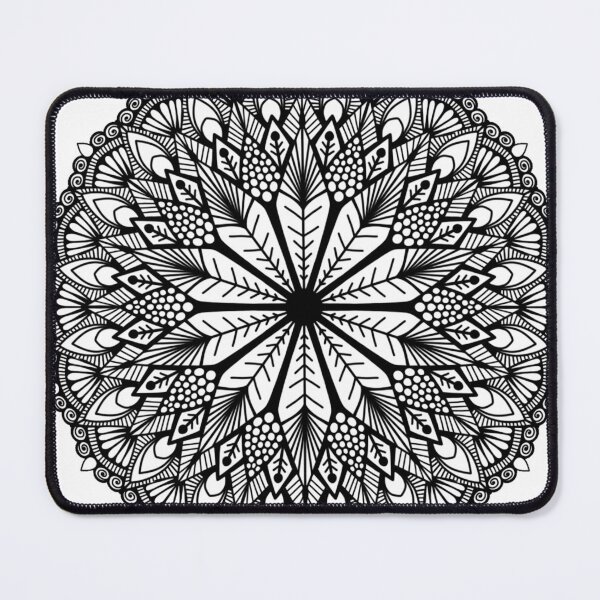 Item preview, Intricate Black and White Circular Henna Mandala designed and sold by FioreDiCiliegio.