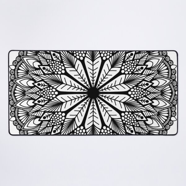 Item preview, Intricate Black and White Circular Henna Mandala designed and sold by FioreDiCiliegio.