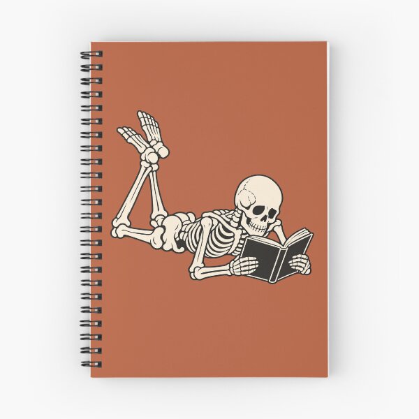 Item preview, Cozy Goth Skeleton Reader designed and sold by POD DYNASTY | Original Print On Demand T-Shirt Graphics.