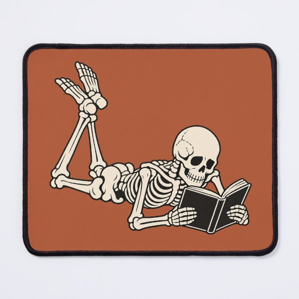 Item preview, Cozy Goth Skeleton Reader designed and sold by POD DYNASTY | Original Print On Demand T-Shirt Graphics.