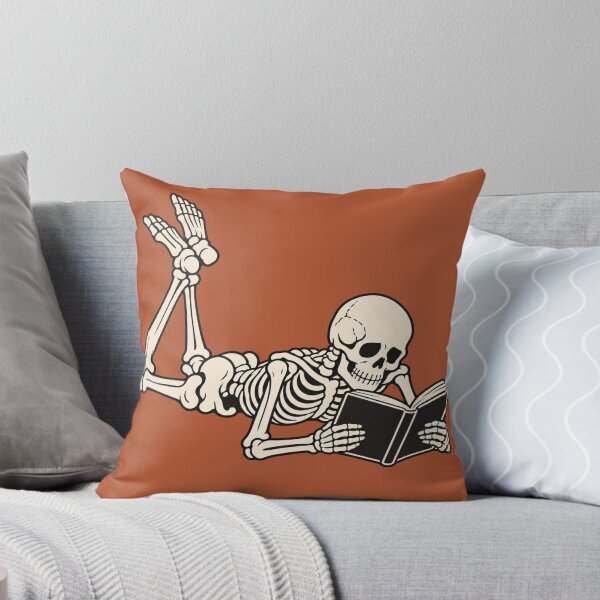 Item preview, Cozy Goth Skeleton Reader designed and sold by POD DYNASTY | Original Print On Demand T-Shirt Graphics.