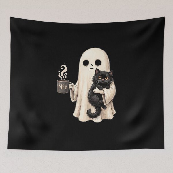 Item preview, Cute Halloween Ghost Spooky, Black Cat Shirt  designed and sold by MalwasBasket.