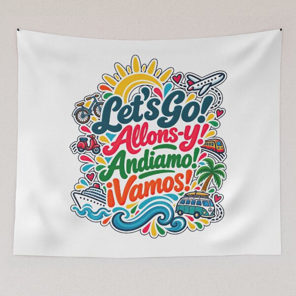 Item preview, Let’s Go - Travel Adventure Typography Design designed and sold by newnomads-art.