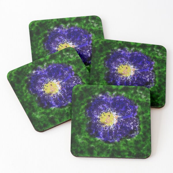 Item preview, Abstract Indigo Violet Flower - Pointillist Floral Art designed and sold by BalkanBloomArt.