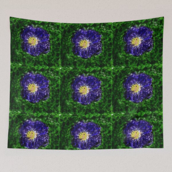 Item preview, Abstract Indigo Violet Flower - Pointillist Floral Art designed and sold by BalkanBloomArt.