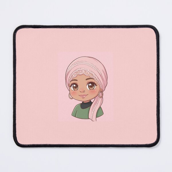 Item preview, Olive Green and Pink Lace Chibi Portrait designed and sold by TheModernMuslimchibi&more .