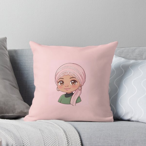 Item preview, Olive Green and Pink Lace Chibi Portrait designed and sold by TheModernMuslimchibi&more .