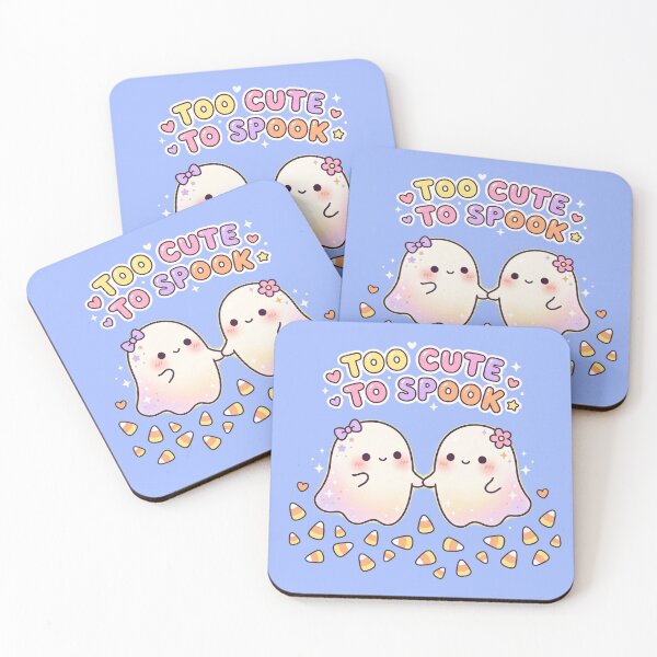 Item preview, Too Cute To Spook - Kawaii Ghosts Holding Hands designed and sold by AOG-DESIGNS.