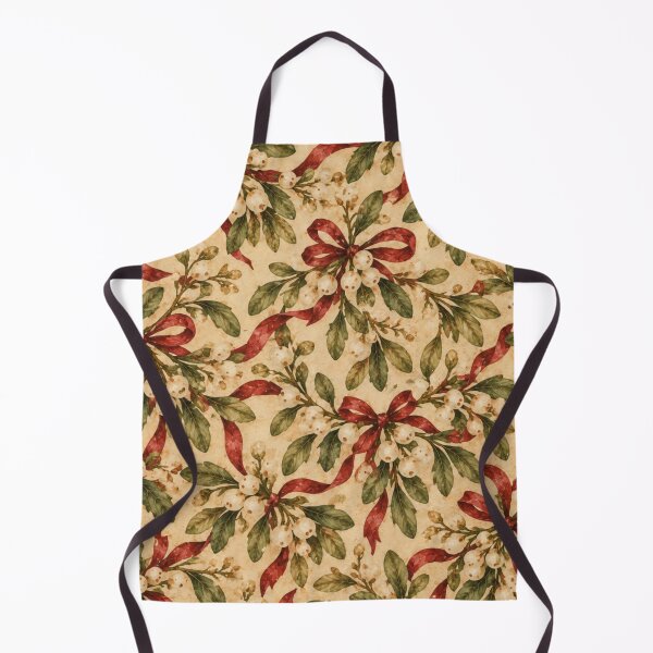 Item preview, Vintage Mistletoe Red Bow Christmas Pattern designed and sold by mycute-stickers.