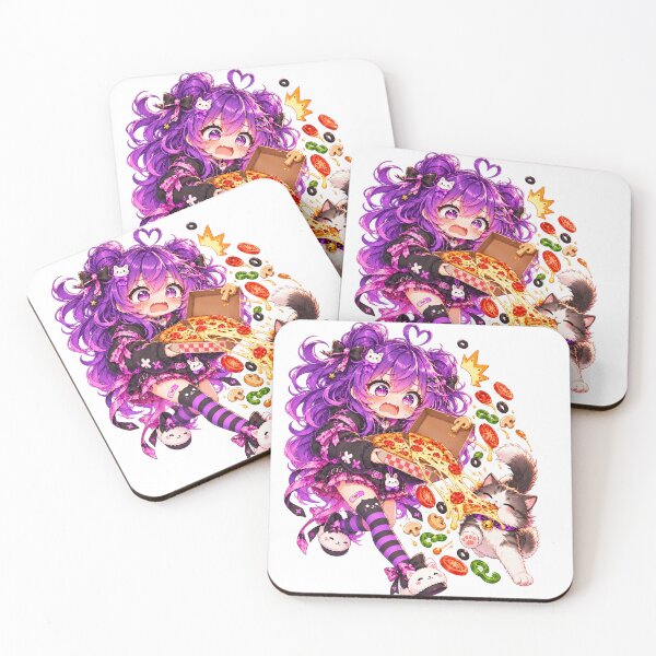 Item preview, Pizza Panic! – Kawaii Anime Girl & Mischievous Cat Japanese art style designed and sold by Kubbykat.