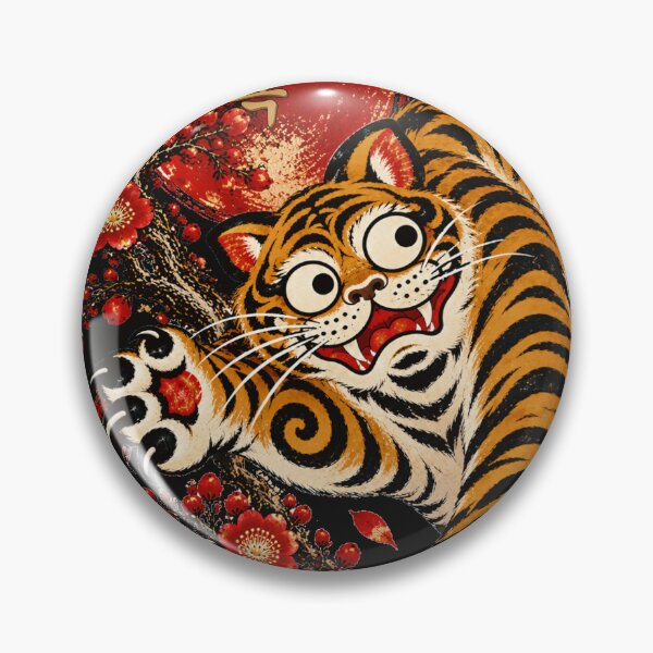 Item preview, Manbok Tiger — Korean Minhwa of Abundant Blessings designed and sold by Sanctum Icons.