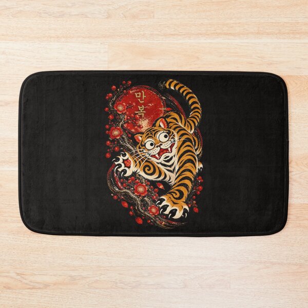 Item preview, Manbok Tiger — Korean Minhwa of Abundant Blessings designed and sold by Sanctum Icons.