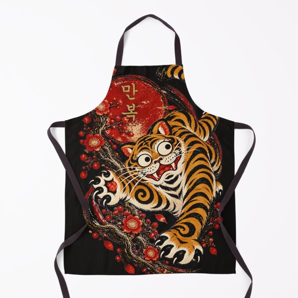 Item preview, Manbok Tiger — Korean Minhwa of Abundant Blessings designed and sold by Sanctum Icons.