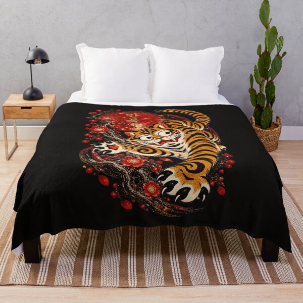 Item preview, Manbok Tiger — Korean Minhwa of Abundant Blessings designed and sold by Sanctum Icons.