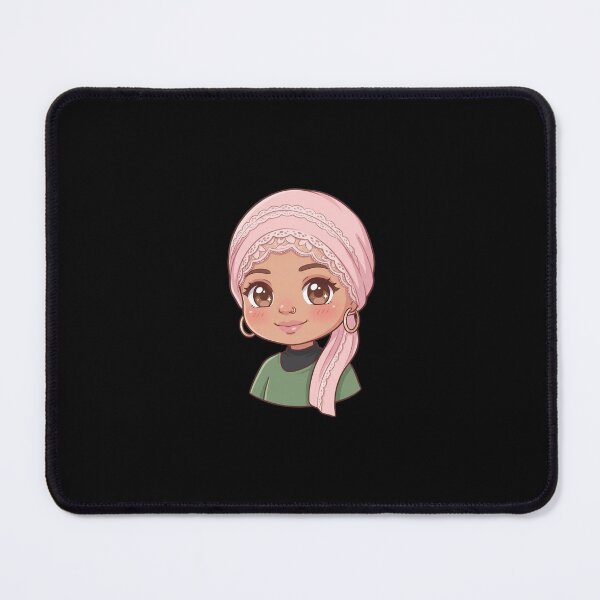 Item preview, Olive Green and Pink Lace Chibi Portrait designed and sold by TheModernMuslimchibi&more .