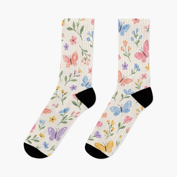 Item preview, Pastel Butterflies and Wildflowers Pattern designed and sold by Myra365Art.