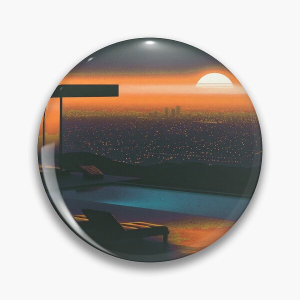Item preview, Synthwave Pool Night Coral designed and sold by Club Hex.