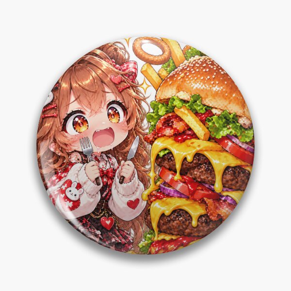 Item preview, Burger Bliss – Kawaii Anime Foodie Girl Japanese Art Style  designed and sold by Kubbykat.