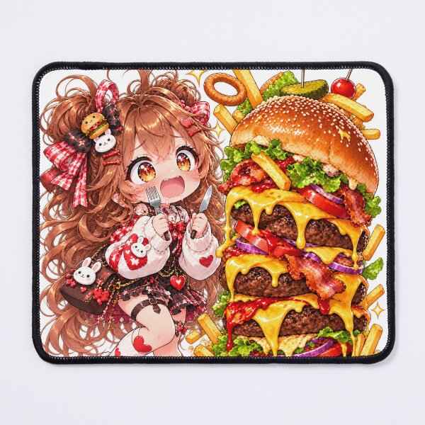 Item preview, Burger Bliss – Kawaii Anime Foodie Girl Japanese Art Style designed and sold by Kubbykat.