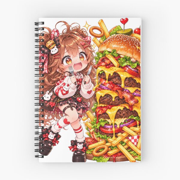 Item preview, Burger Bliss – Kawaii Anime Foodie Girl Japanese Art Style  designed and sold by Kubbykat.