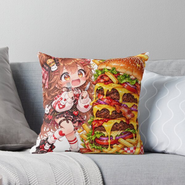 Item preview, Burger Bliss – Kawaii Anime Foodie Girl Japanese Art Style  designed and sold by Kubbykat.