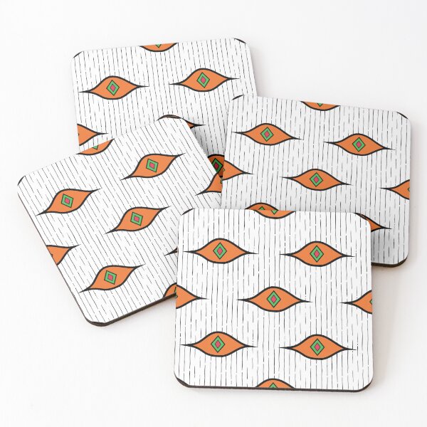 Item preview, Spooky Eyes Pattern 6 - Pumpkin Orange, Green, Red and BW designed and sold by Daniel Bevis Design.