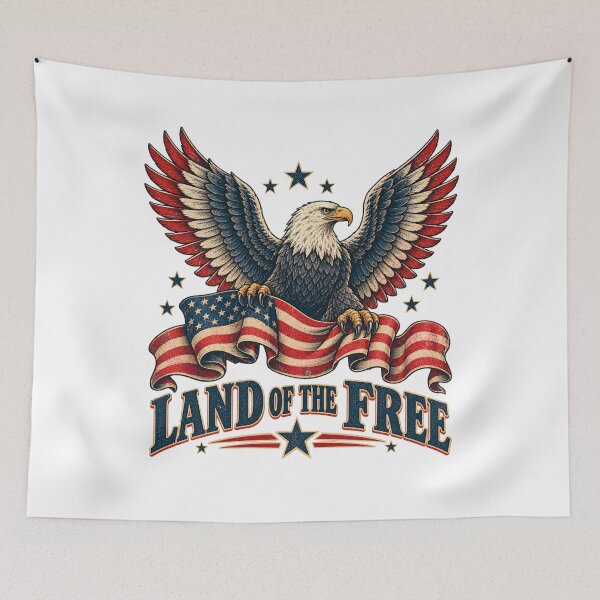 Item preview, Land of the Free Eagle T-Shirt | Vintage Americana Patriotic Design | USA Pride Tee designed and sold by ElegantPeople.