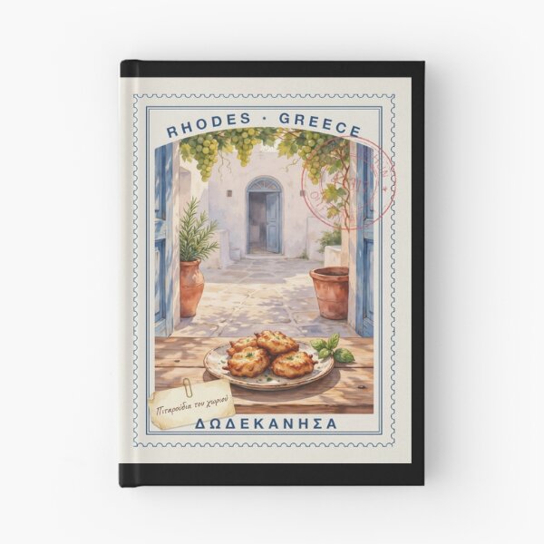 Item preview, Rhodes Pitaroudia Courtyard — Greek Village Food Art designed and sold by stickercuffs.