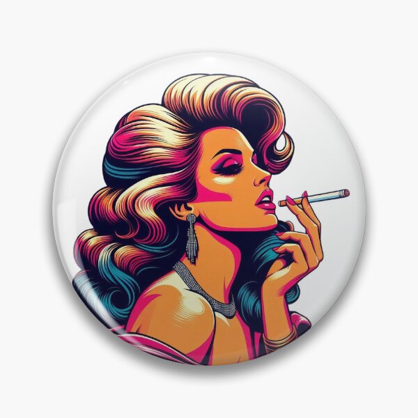 Item preview, Retro 80's Smoking Woman Vintage Glamour Pinup Style Design. designed and sold by Spark2Seduction.