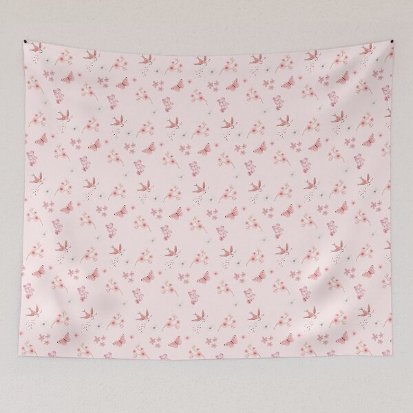 Item preview, Cute Soft Pink Flowers Botanical Aesthetic Pattern designed and sold by Specialdesign10.