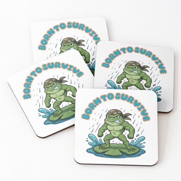 Item preview, Born To Survive Tough Frog designed and sold by ZeroContextArt.