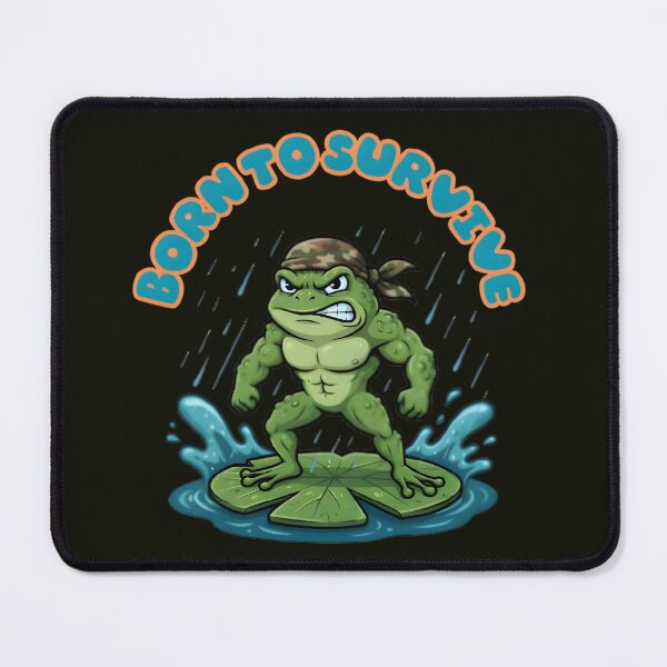 Item preview, Born To Survive Tough Frog designed and sold by ZeroContextArt.