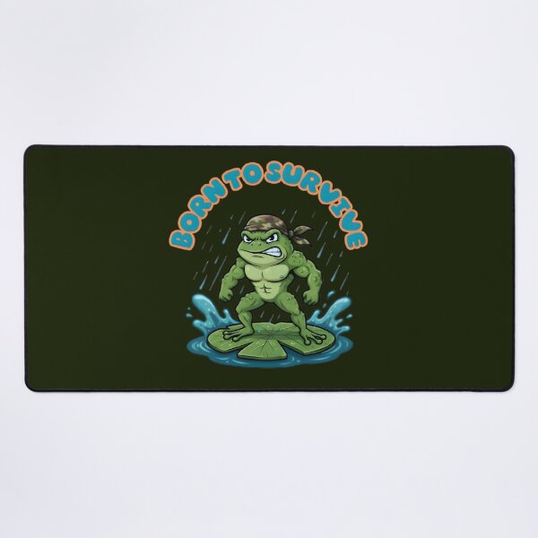 Item preview, Born To Survive Tough Frog designed and sold by ZeroContextArt.