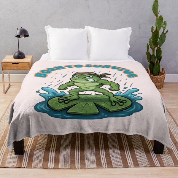 Item preview, Born To Survive Tough Frog designed and sold by ZeroContextArt.