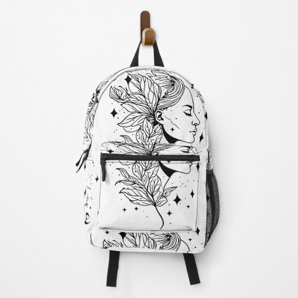Item preview, Black and White Image of Ethereal Mother Nature Line Art - Celestial Flora Goddess. designed and sold by Giulivo Store Graphic.