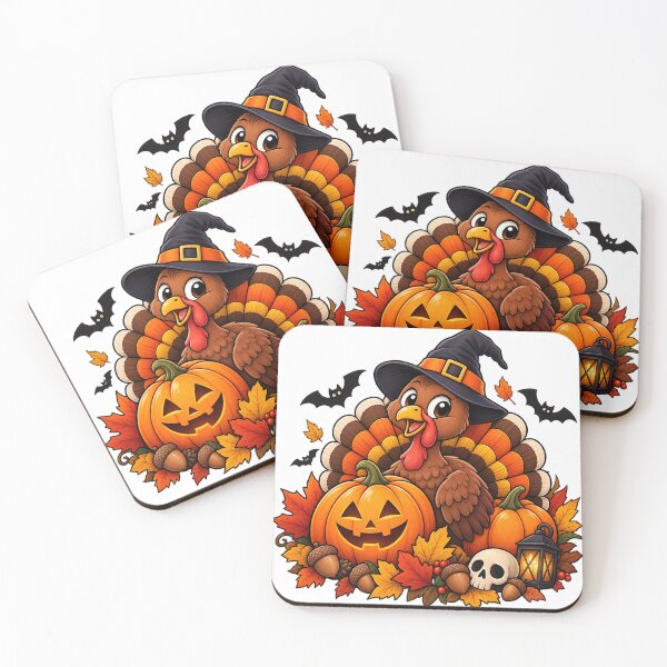 Item preview, A charming autumn design combining Halloween, Thanksgiving, and a turkey. designed and sold by Ach&Koor.
