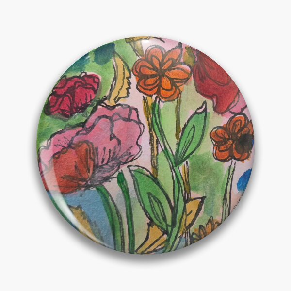 Item preview, Wildfire Bloom Watercolor Abstract Floral Pattern Art designed and sold by TheCalmingCanvas.