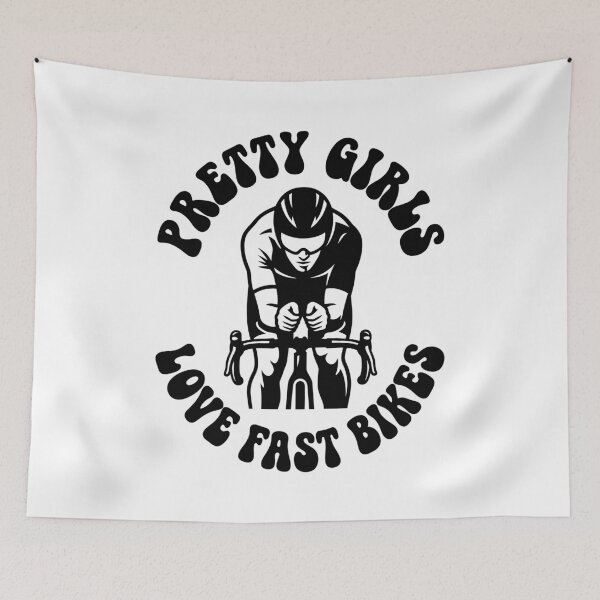Item preview, Pretty Girls Love Fast Bikes Aero Cyclist Graphic Art designed and sold by SteamWorkz.